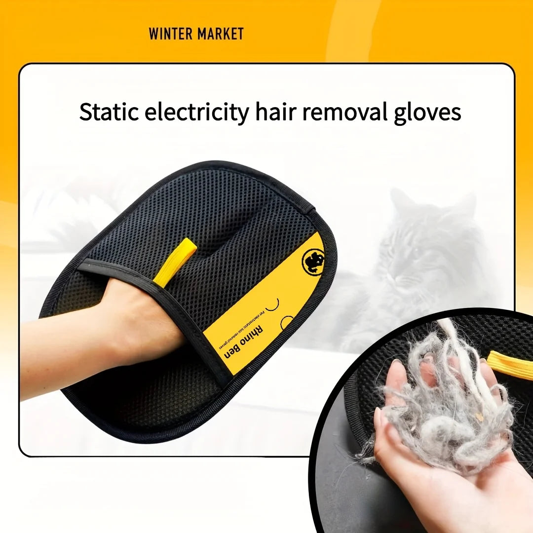 Pet Hair Removal Gloves 2 Piece Double Sided Grooming Gloves