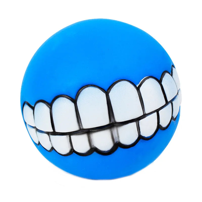 Rubber Dog Toy Squeaky Chew Ball For Puppies Bite Resistant