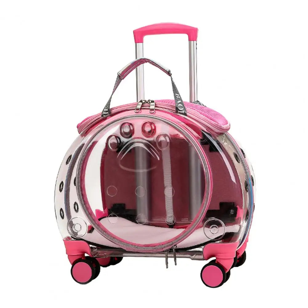 Pet Trolley Case With Ventilation Holes For Cats Travel Carrier