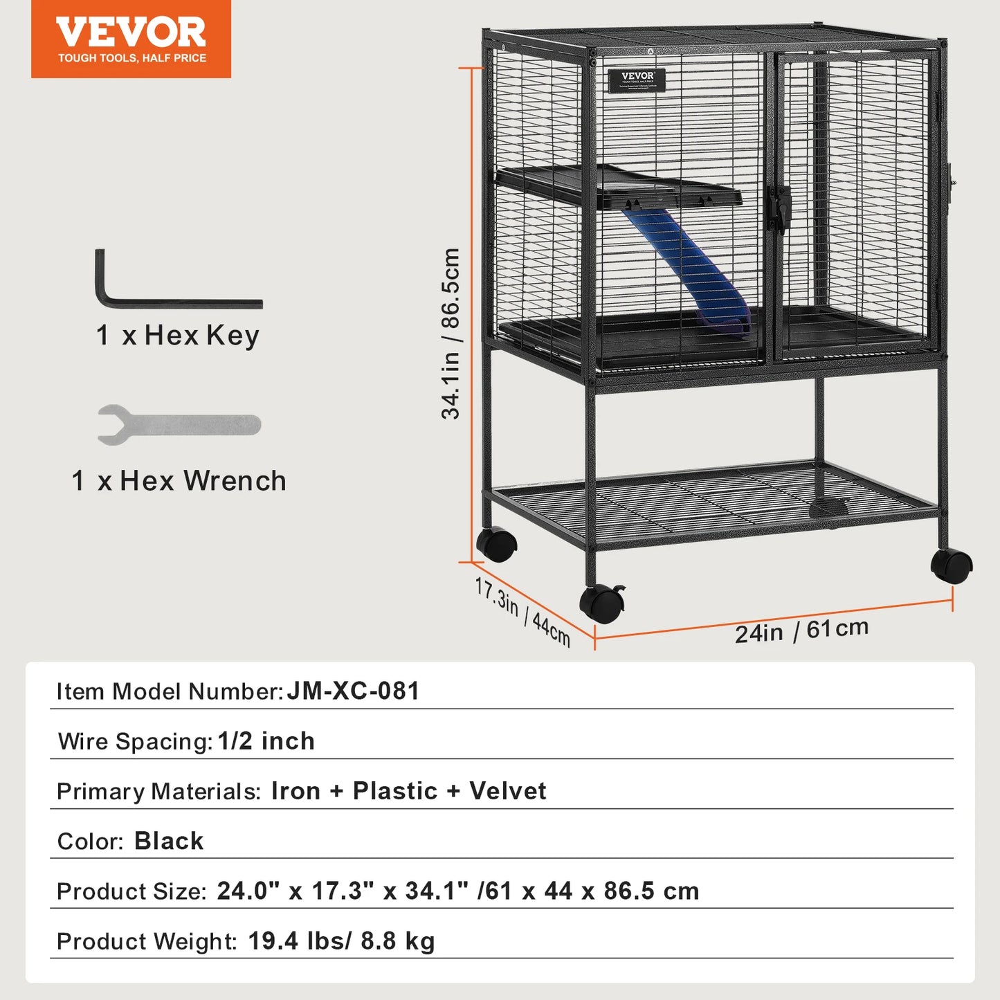 SucceBuy Rolling Metal Ferret Cage Four Tier Critter Nation Cage