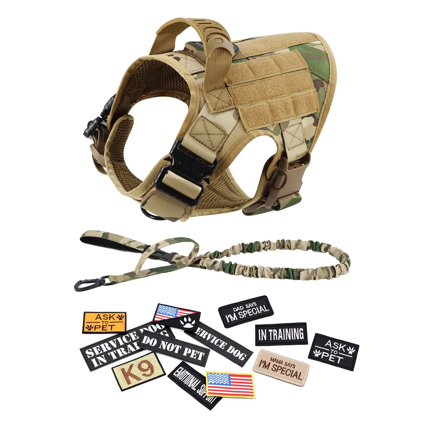 PETRAVEL Military Large Dog Harness Vest Tactical Training Gear