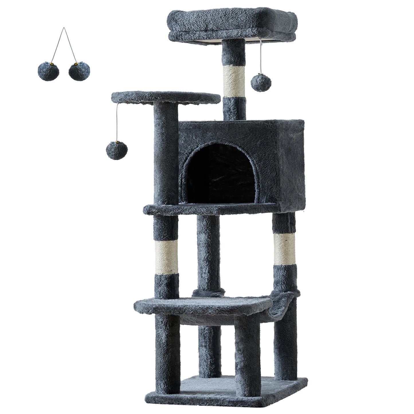 JHK Indoor Cat Tree MultiCat Climbing Tower with Sisal Posts