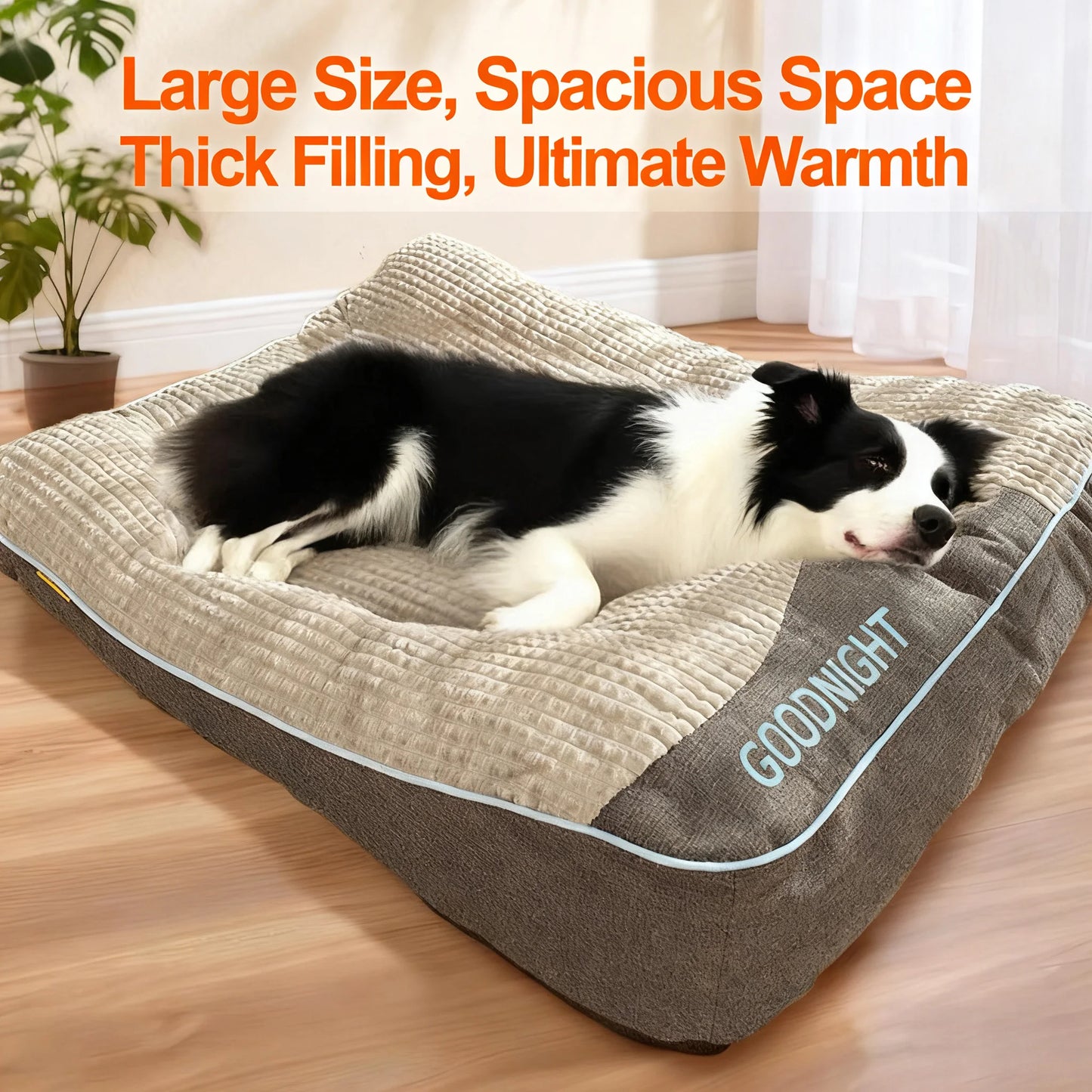 Extra Thick Orthopedic Dog Bed For Large Dogs Kennel Cushion