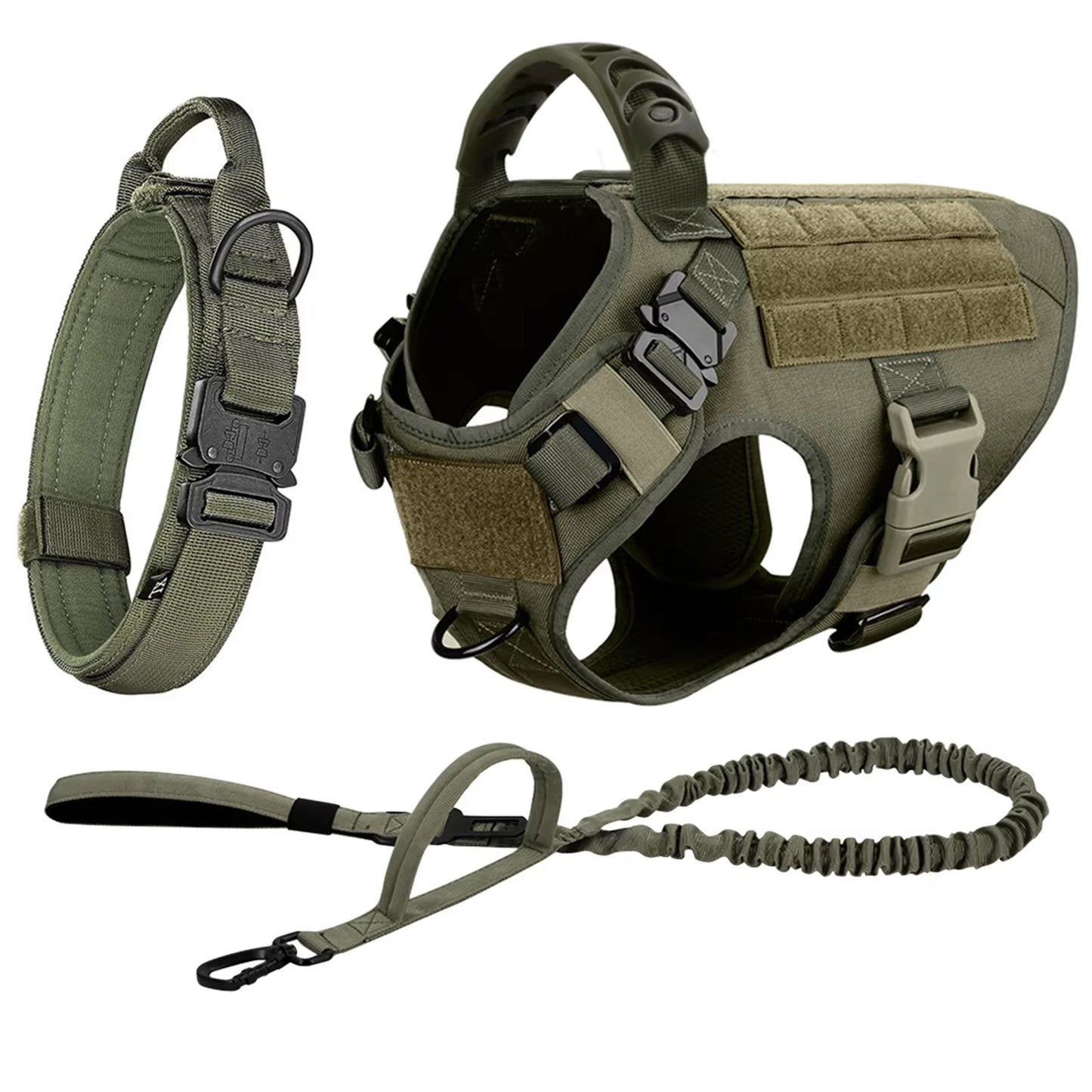 Tactical Dog Harness And Leash Set With Adjustable Vest