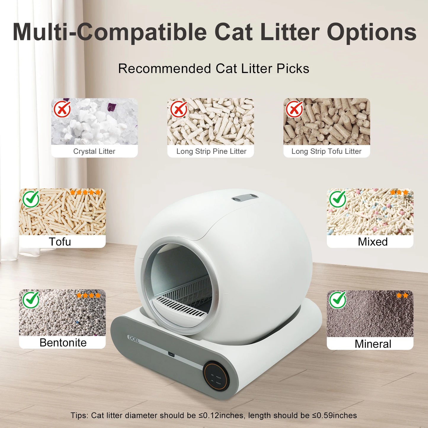 DOEL Self Cleaning Litter Box With App Control 2.4G WiFi