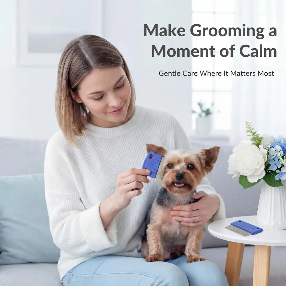 Tear Stain Remover Comb Set For Dogs And Cats Stainless Steel Eye Grooming