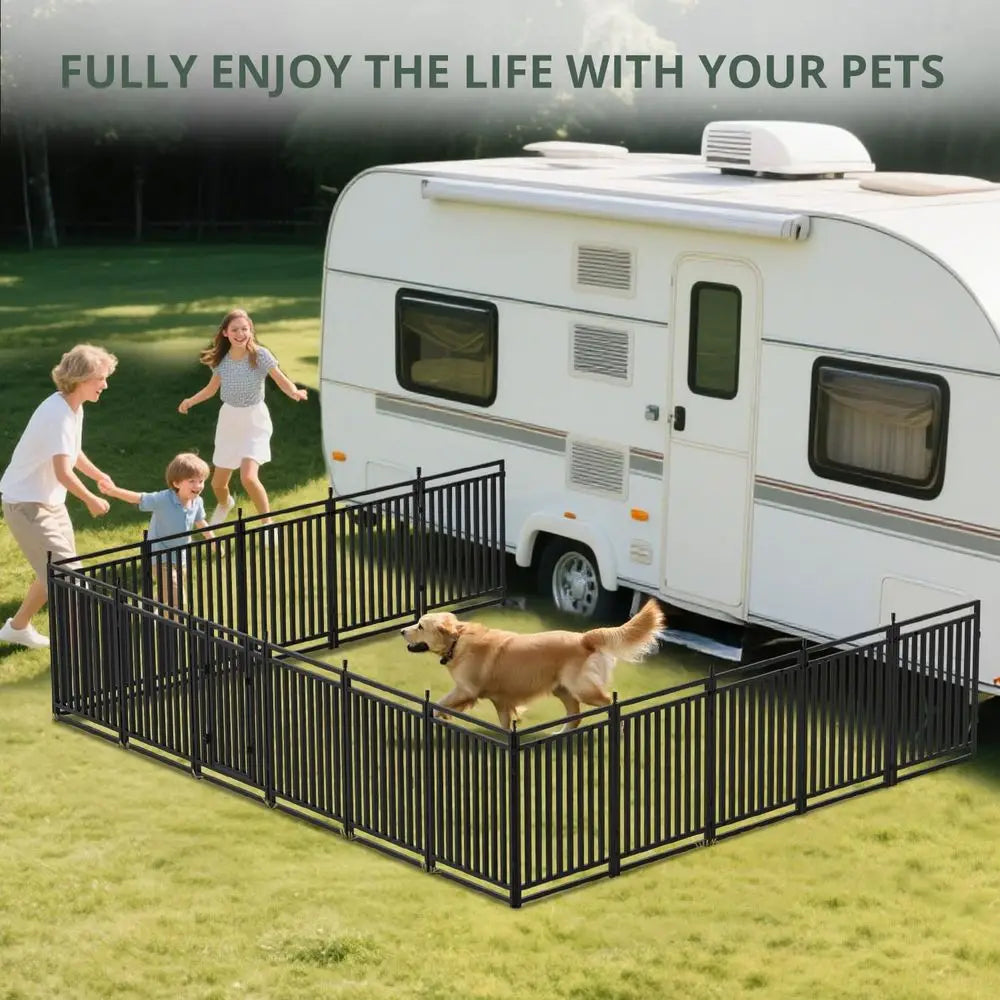 Portable Metal Dog Playpen Sixteen Panels For Indoor Outdoor Use