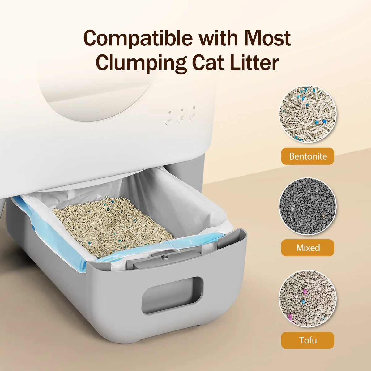95L Automatic Smart Self Cleaning Enclosed Cat Litter Box With Infrared Sensors