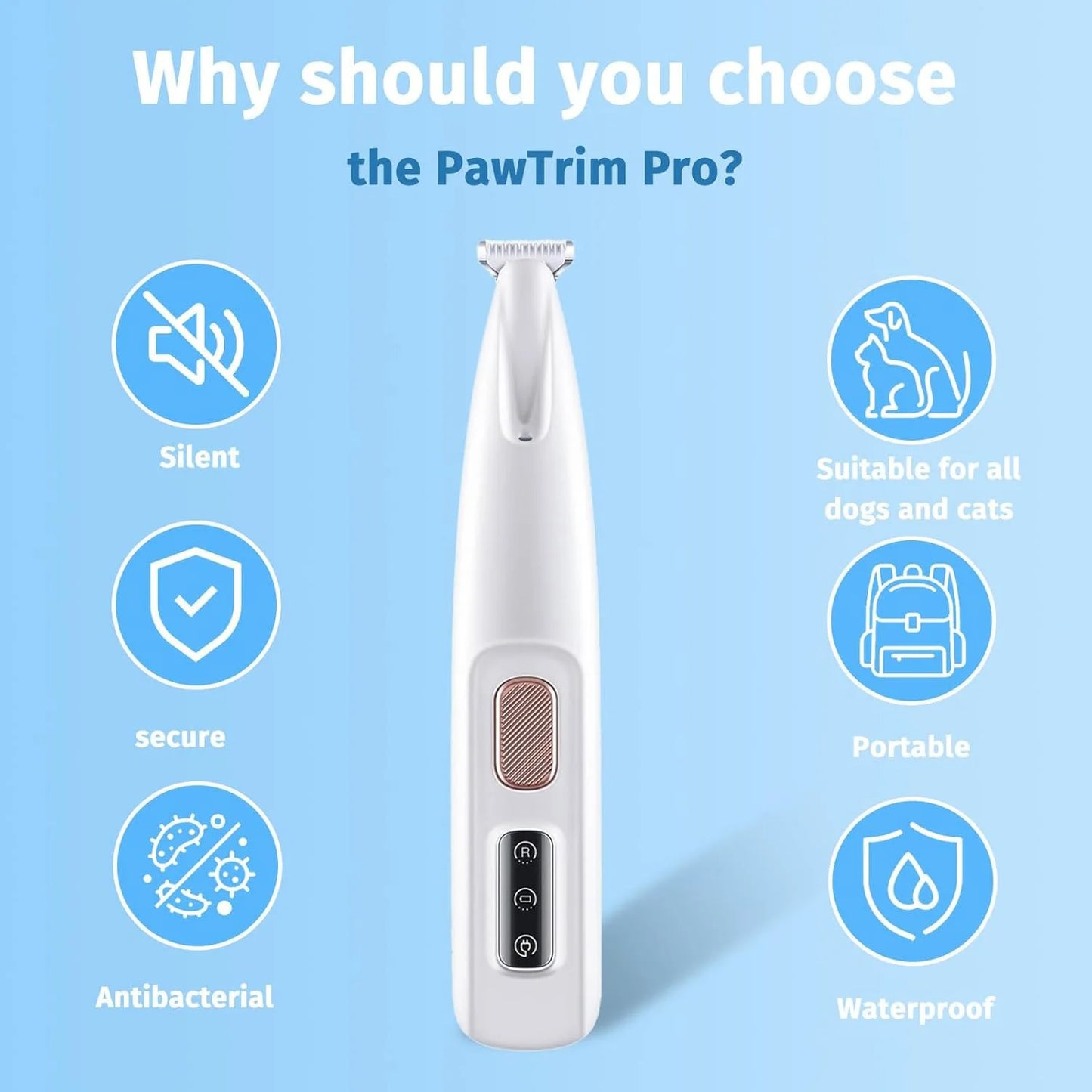 Rechargeable Paw Trimmer For Cats And Dogs With 18mm Blade