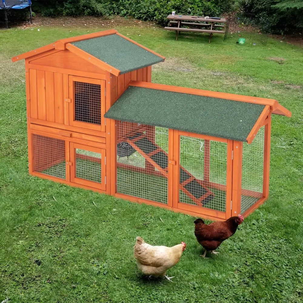 Wooden Chicken Coop Hen House Poultry Hutch With Nesting Box