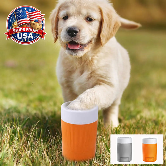 Portable Dog Paw Washer Cup With Silicone Brush For Clean Paws