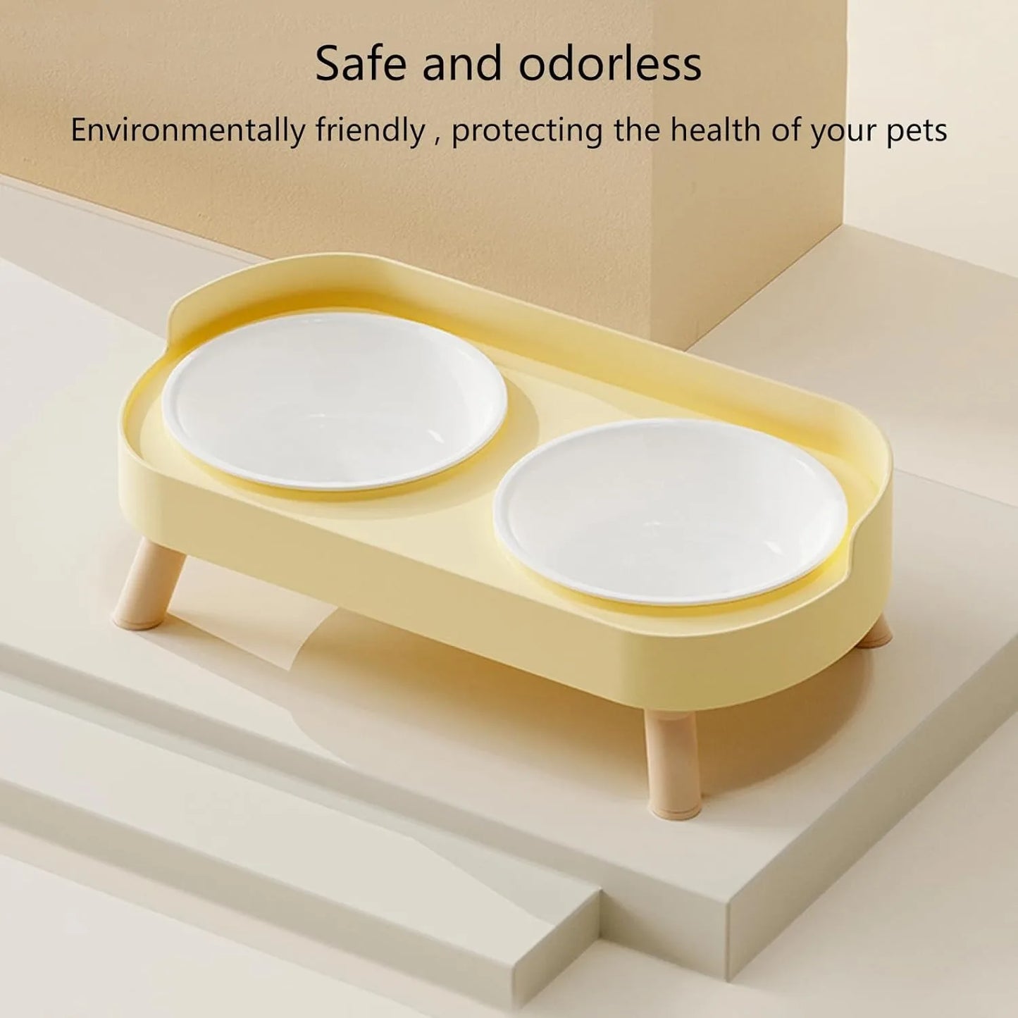 Elevated Pet Bowls Double Food Water Feeding Stand Splash Proof Cats