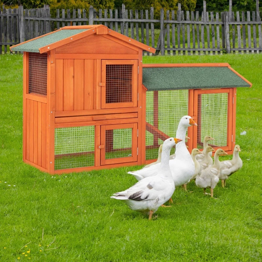 Wooden Chicken Coop Hen House Poultry Hutch With Nesting Box
