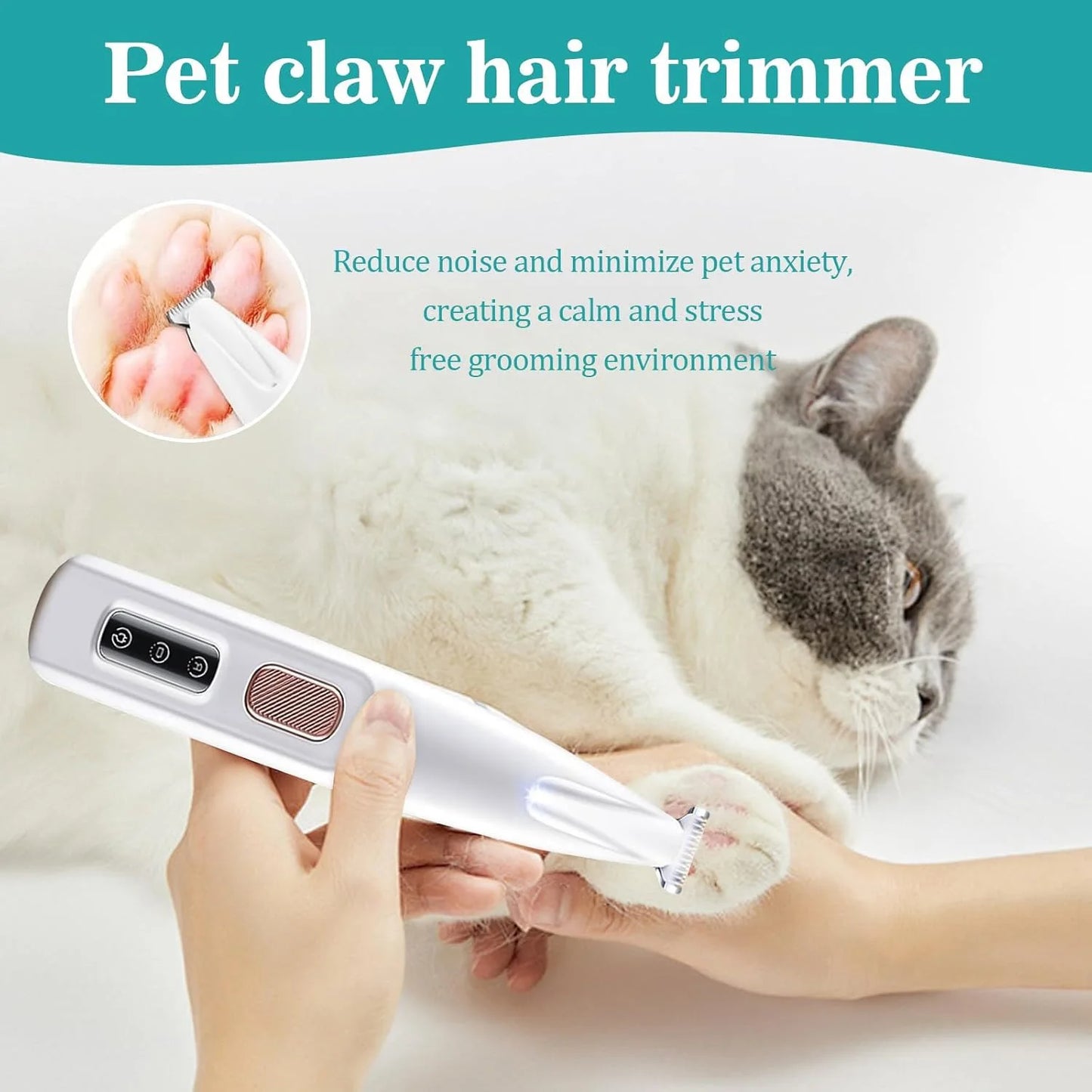 Rechargeable Paw Trimmer For Cats And Dogs With 18mm Blade