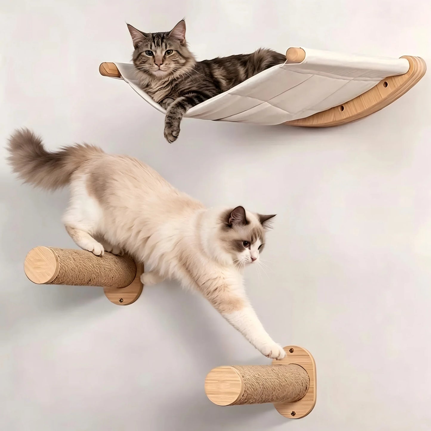 CWV Wall Mounted Cat Hammock With Premium Sisal Scratcher