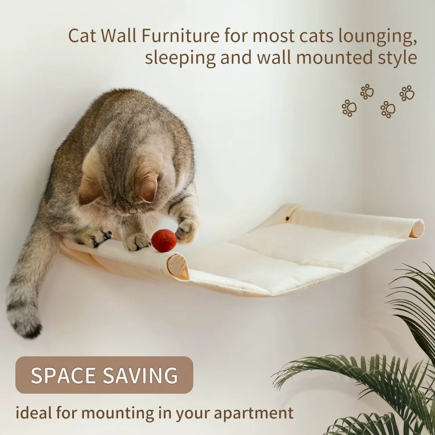 CWV Wall Mounted Cat Hammock With Premium Sisal Scratcher