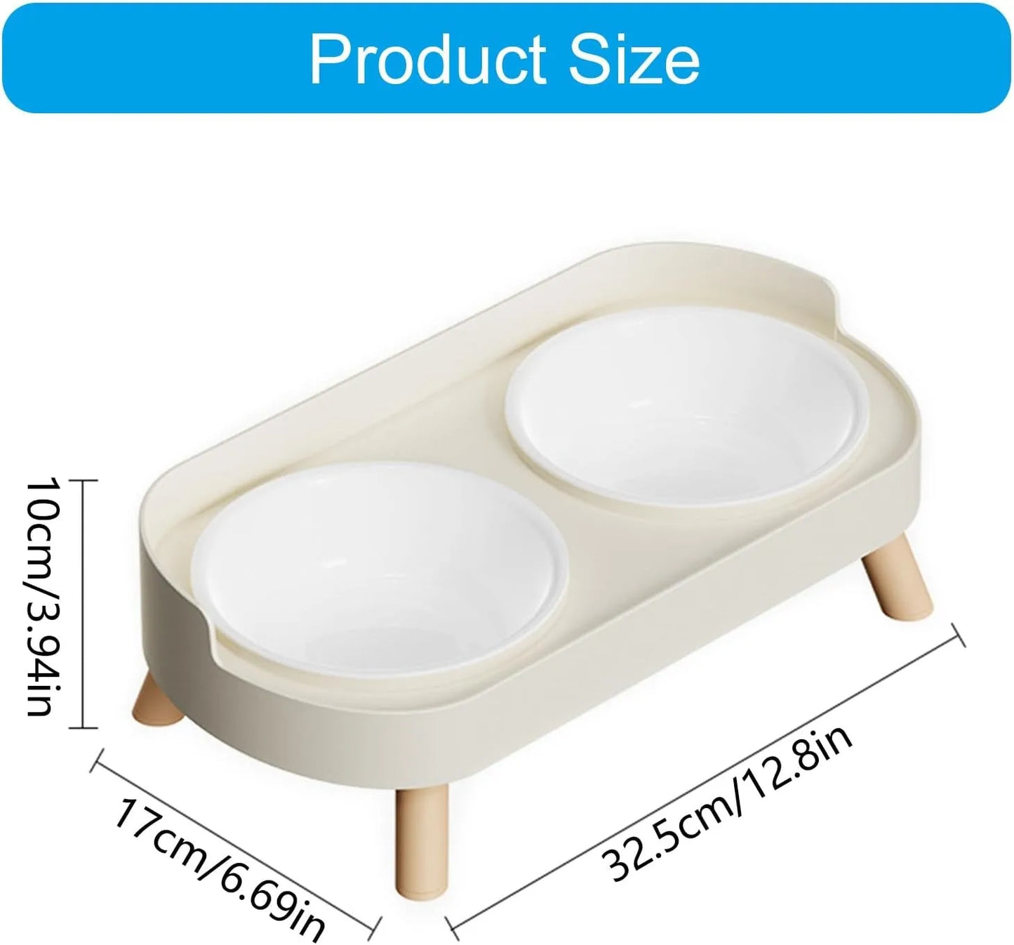 Elevated Pet Bowls Double Food Water Feeding Stand Splash Proof Cats