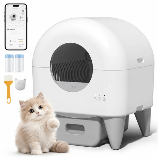 95L Automatic Smart Self Cleaning Enclosed Cat Litter Box With Infrared Sensors