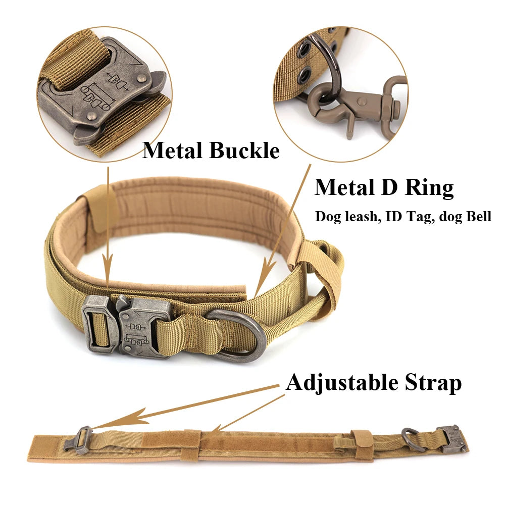 PETRAVEL CN Adjustable Tactical Dog Collar and Leash Set