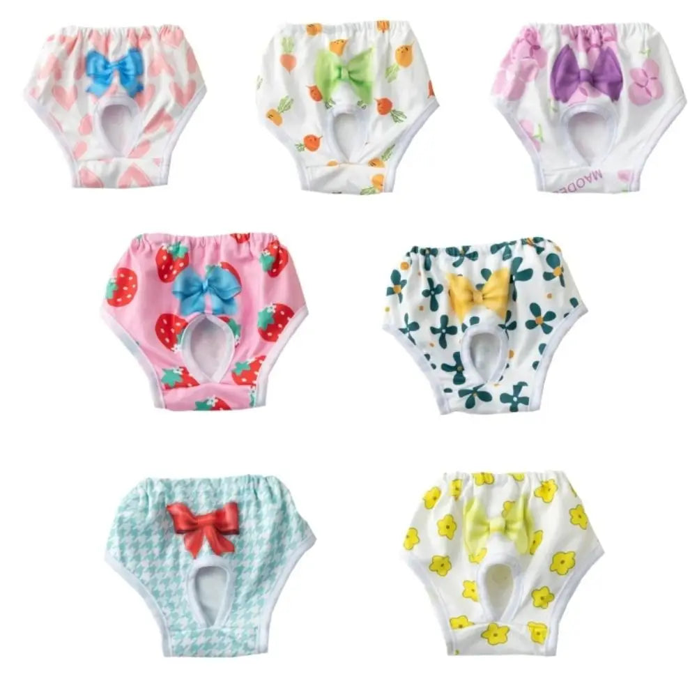 Washable Dog Physiological Pants Cartoon Print Leakproof Breathable Diaper