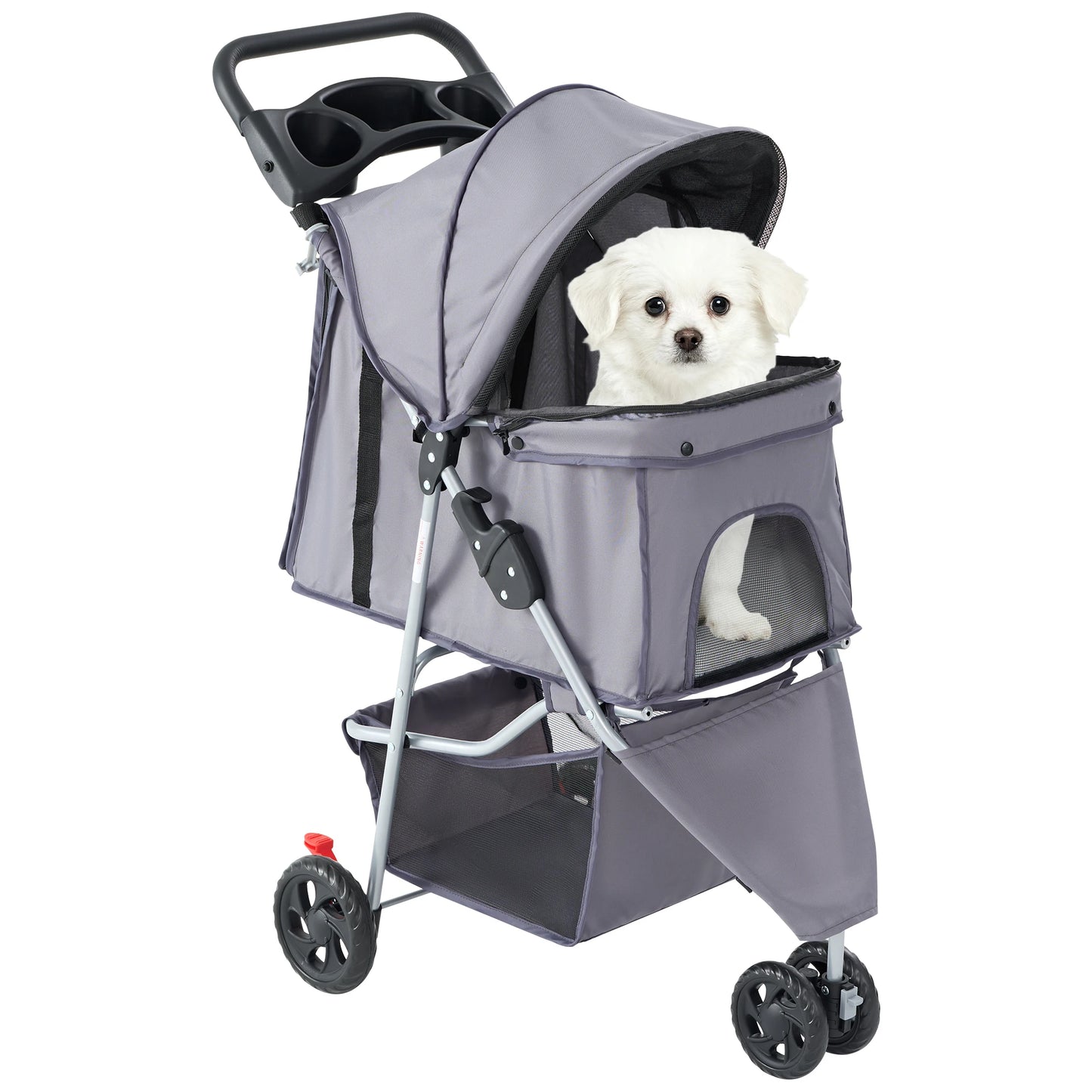 Three Wheel Foldable Pet Stroller For Small Dogs And Cats