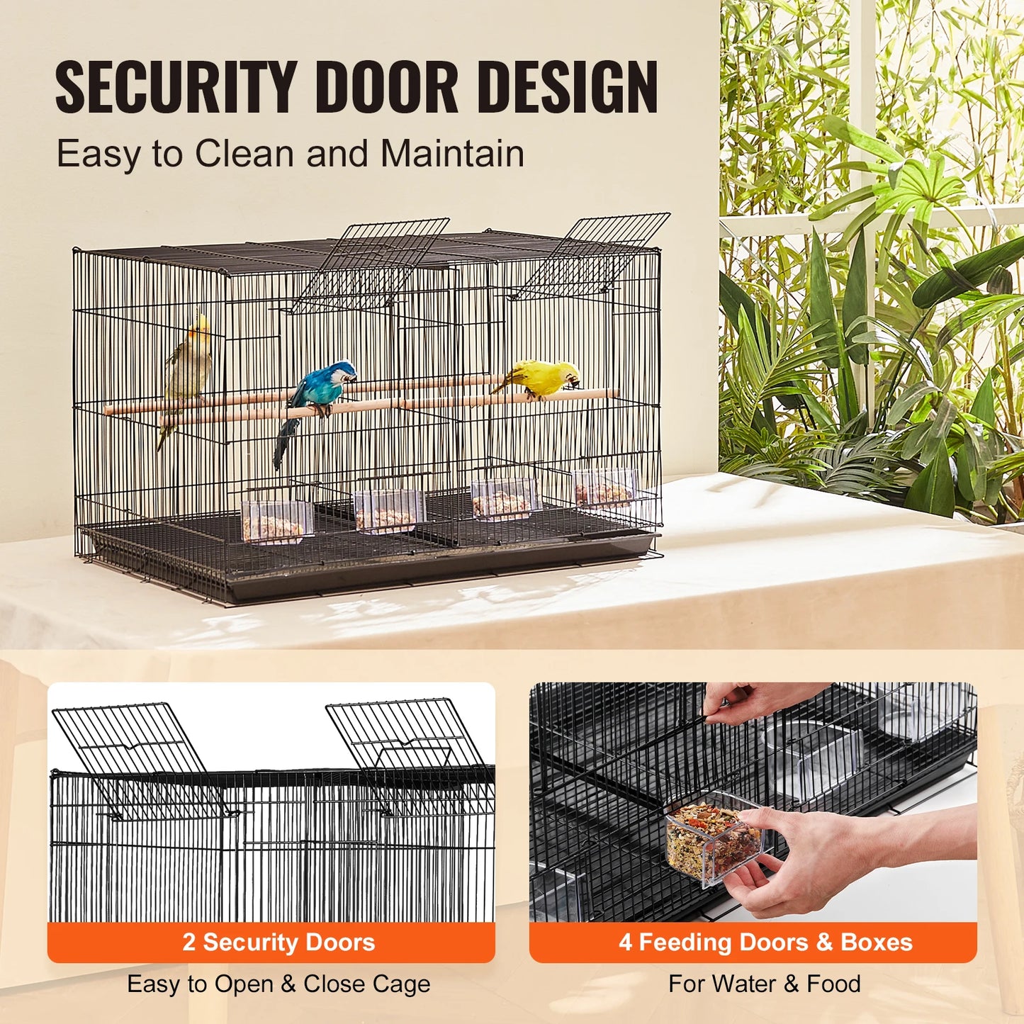 SucceBuy Stackable Divider Bird Cage For Small Birds With Handle