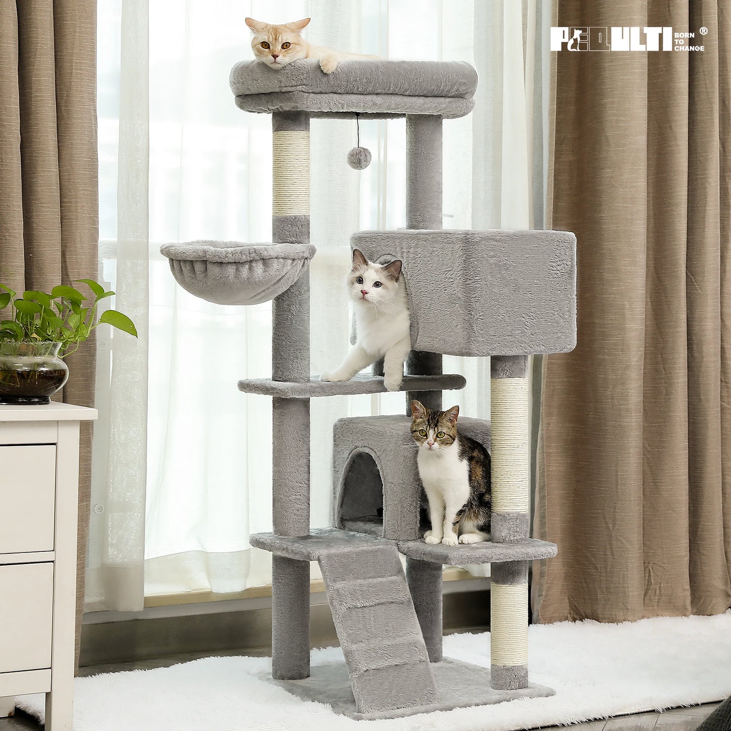 PAWZ Road Cat Tree With Toy Tower Indoor Cat Condo