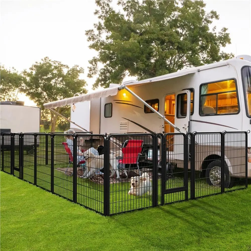 Heavy Duty Metal Dog Playpen With Secure Locking Panels