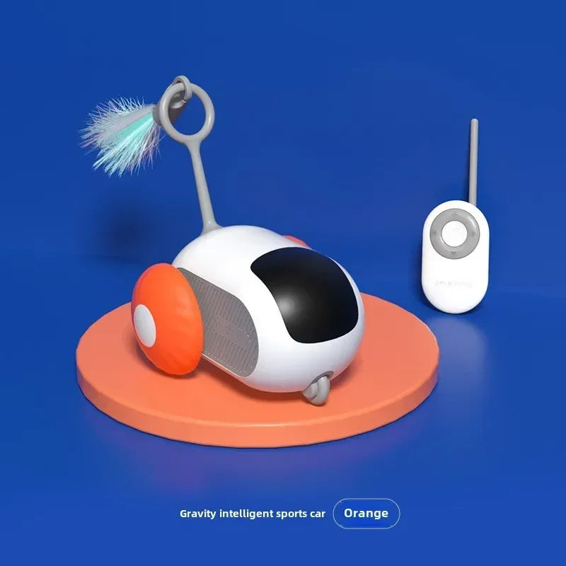 Automatic Rolling Remote Control Cat Toy Car For Interactive Training