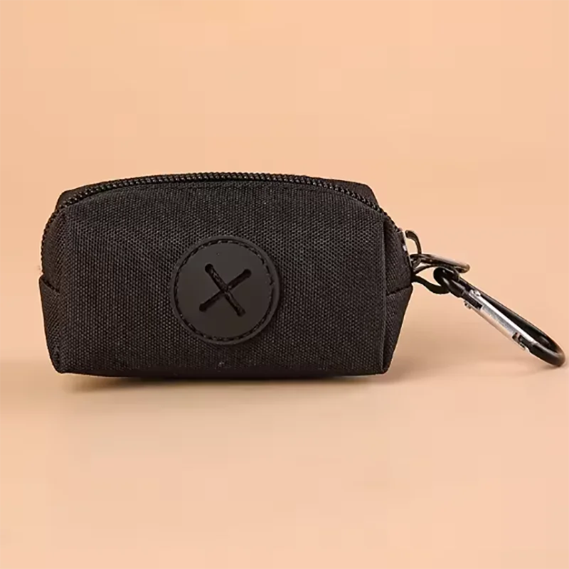 Canvas Dog Poop Bag Holder Outdoor Dispenser With Carabiner Clip