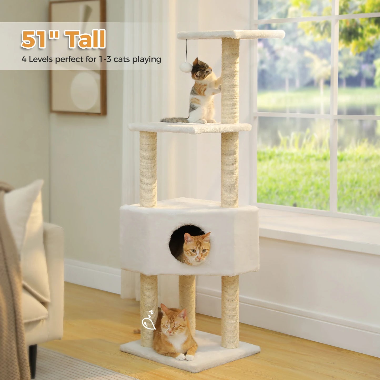 PAWZ Road Cat Tree With Toy Tower Indoor Cat Condo