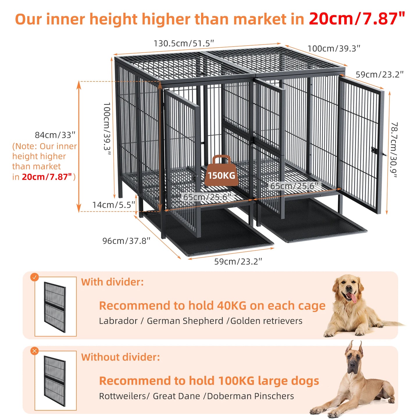 BINGOPAW Jumbo Metal Pet Playpen With Steel Lock And Trays