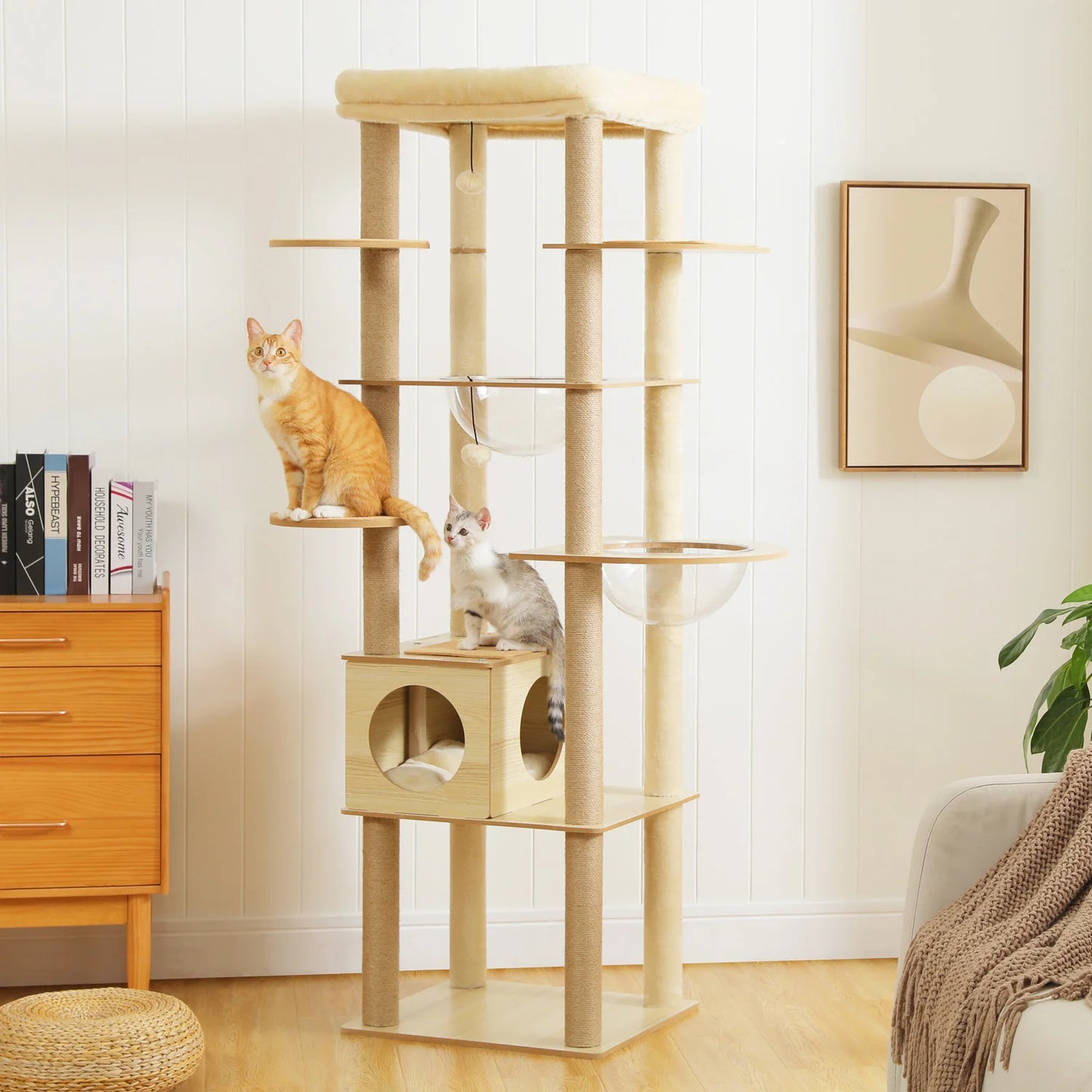 PAWZ Ro Multi Level Cat Tree With Scratching Posts Hammock