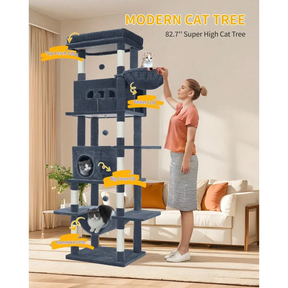 Cat Tree For Indoor Cats, Large Multi-Tier Tower With Condo