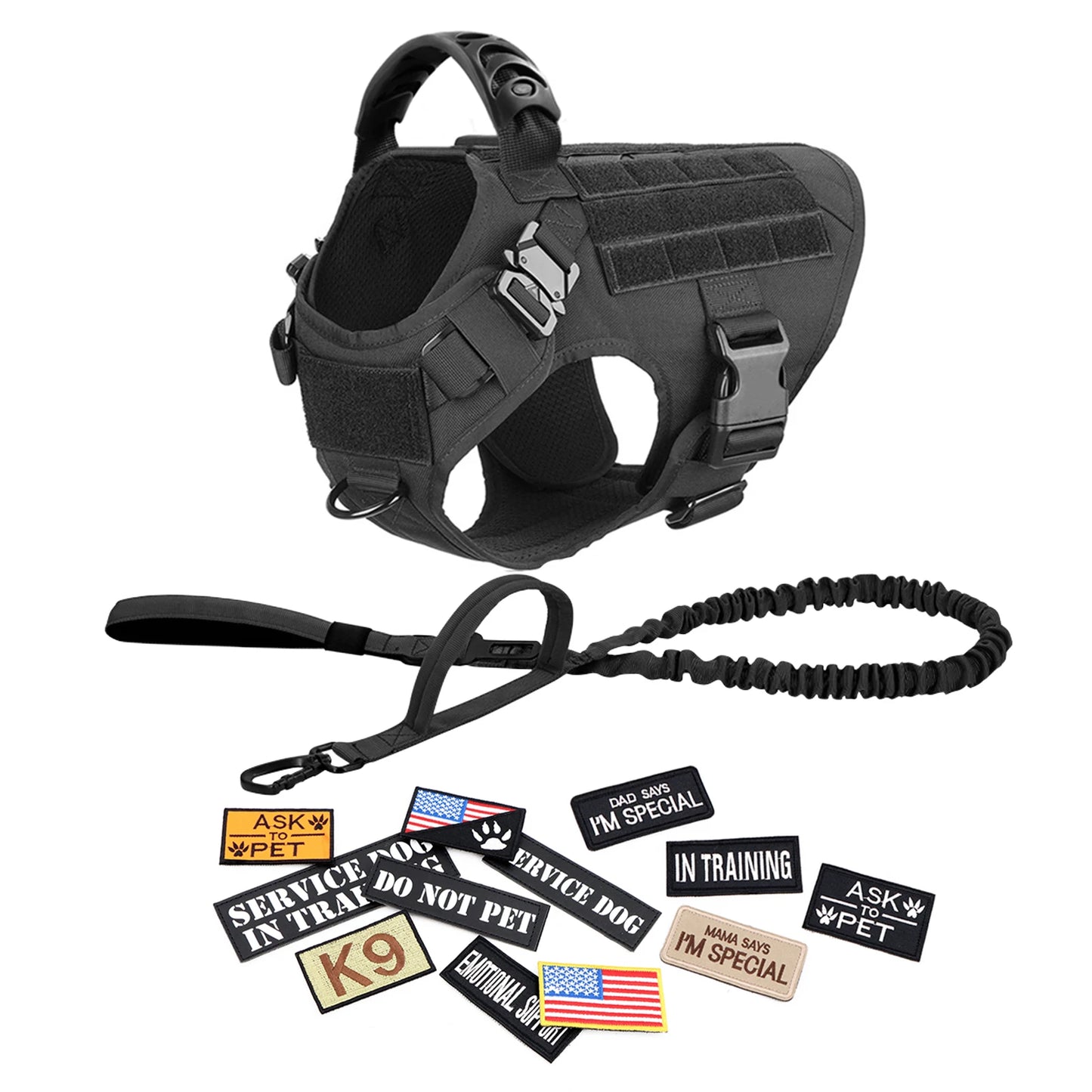 PETRAVEL Military Large Dog Harness Vest Tactical Training Gear