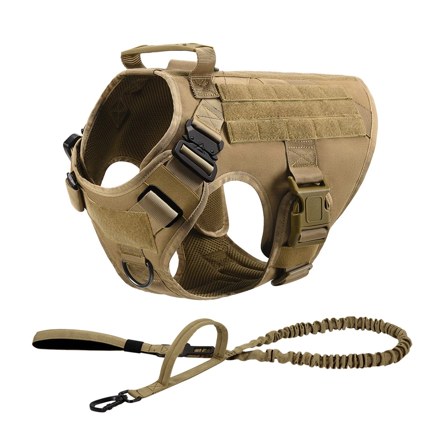 Tactical Dog Harness Vest With Molle Pouches For Large Dogs