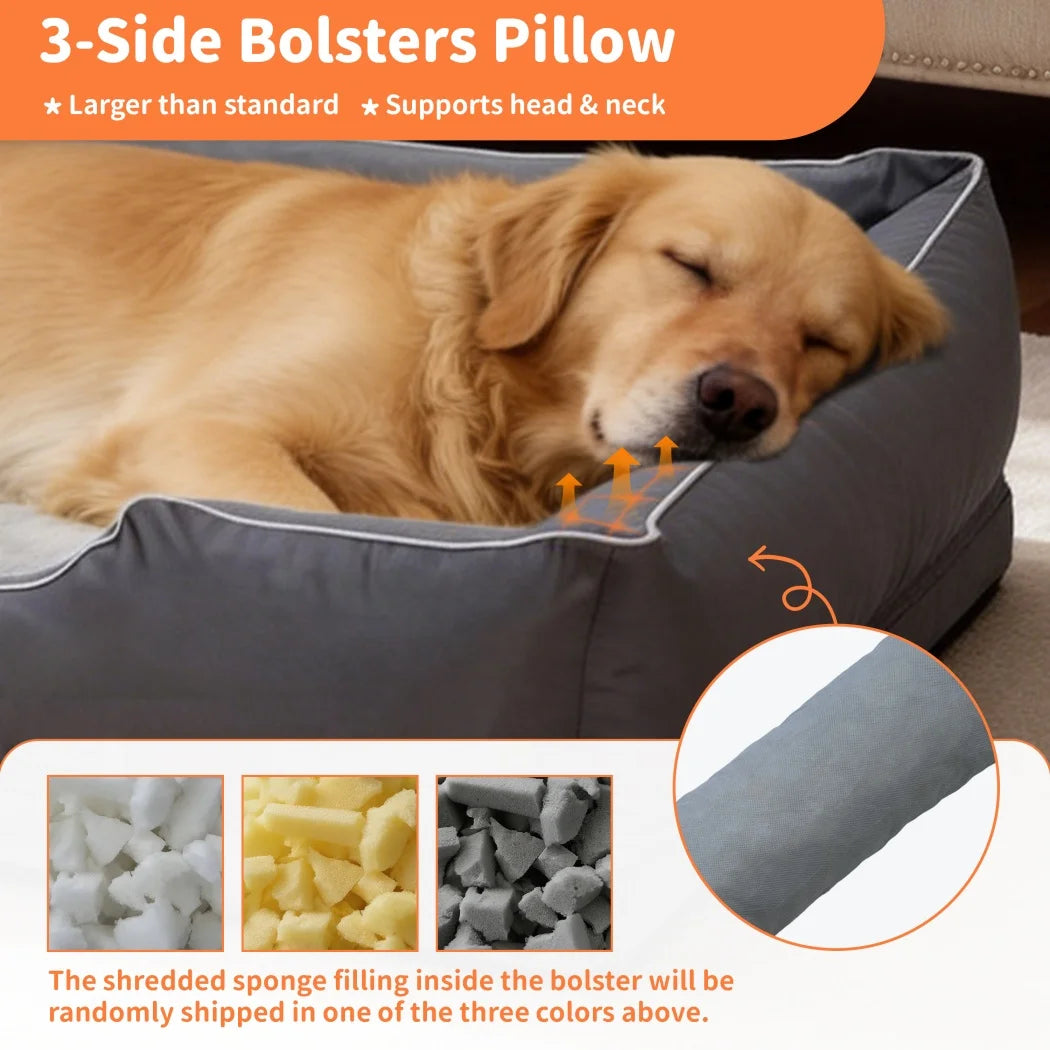 Borwart Jumbo Large Orthopedic Dog Bed Waterproof Nonslip Bottom