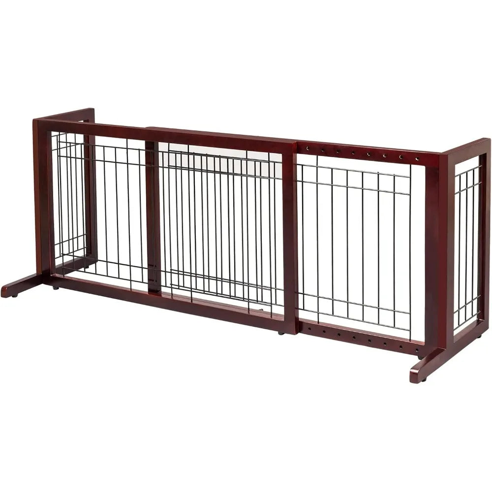 Bonnlo Free Standing Dog Gate 37-68 Inch Adjustable Fence