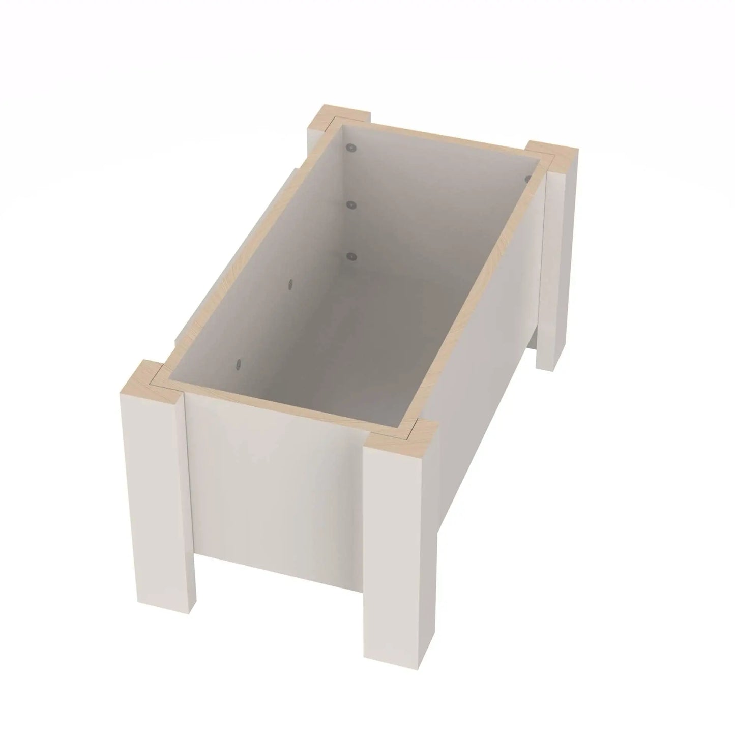 Raised Dog Bowl Stand With Internal Storage And Double Bowls