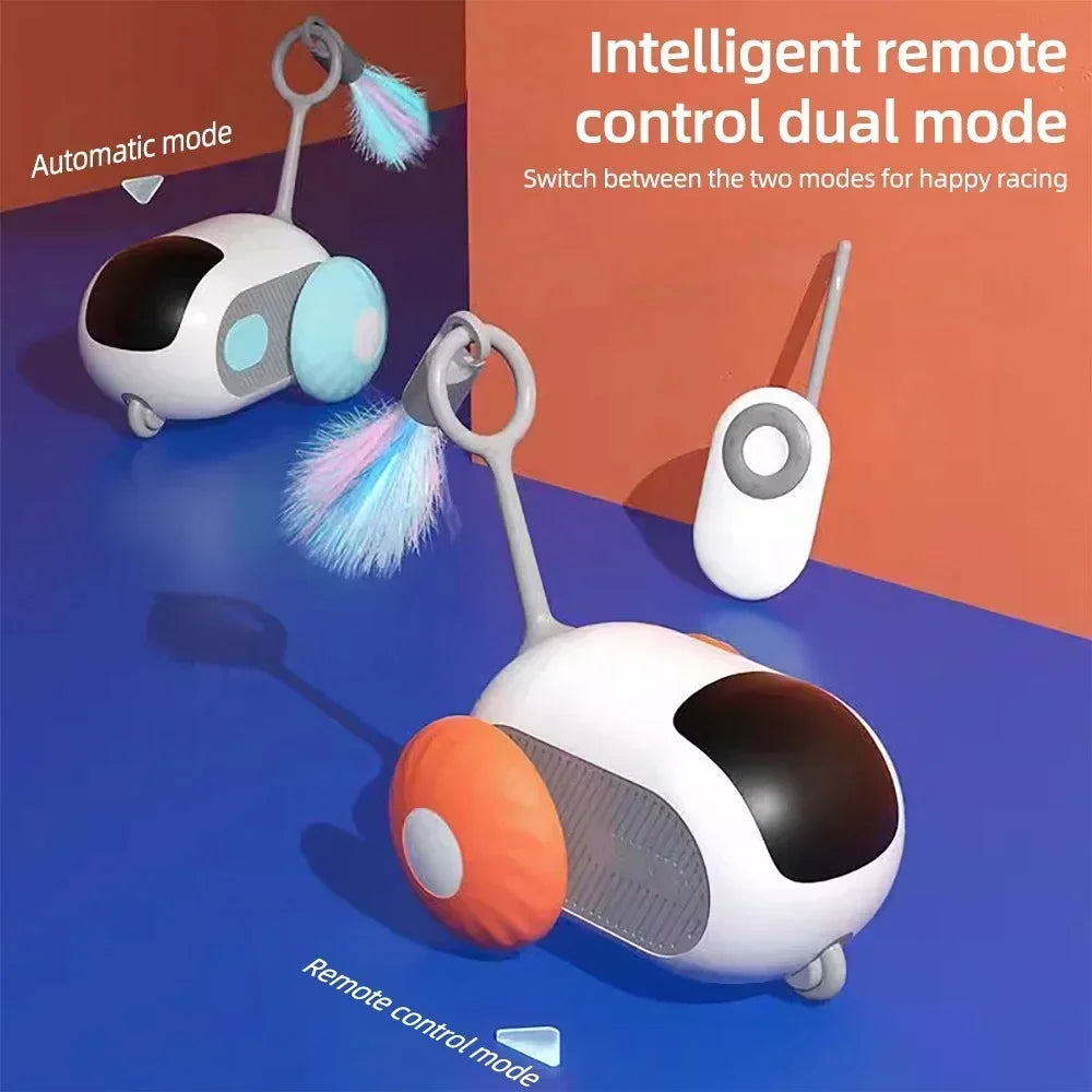 Automatic Rolling Remote Control Cat Toy Car For Interactive Training