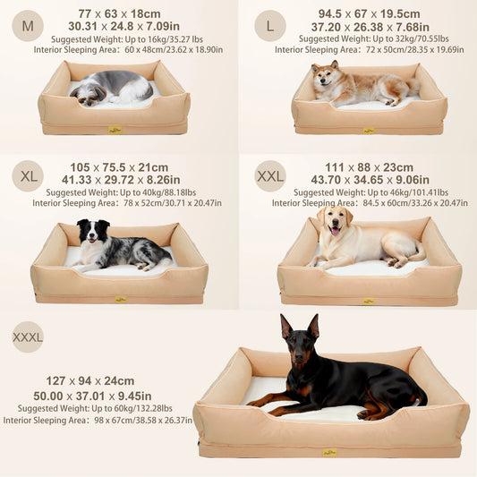 Borwart Jumbo Large Orthopedic Dog Bed Waterproof Nonslip Bottom