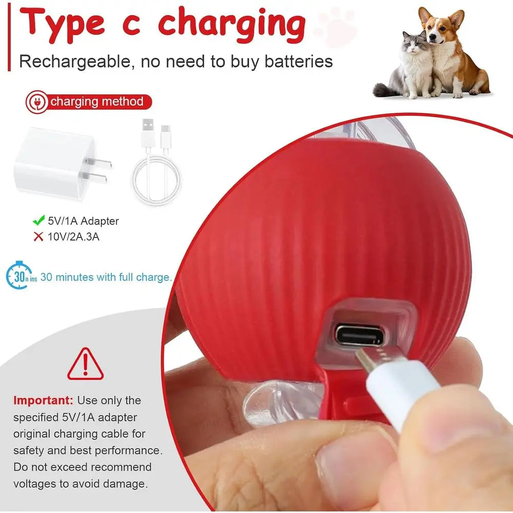 Interactive Cat And Dog Ball Toy 360 Rolling Indoor