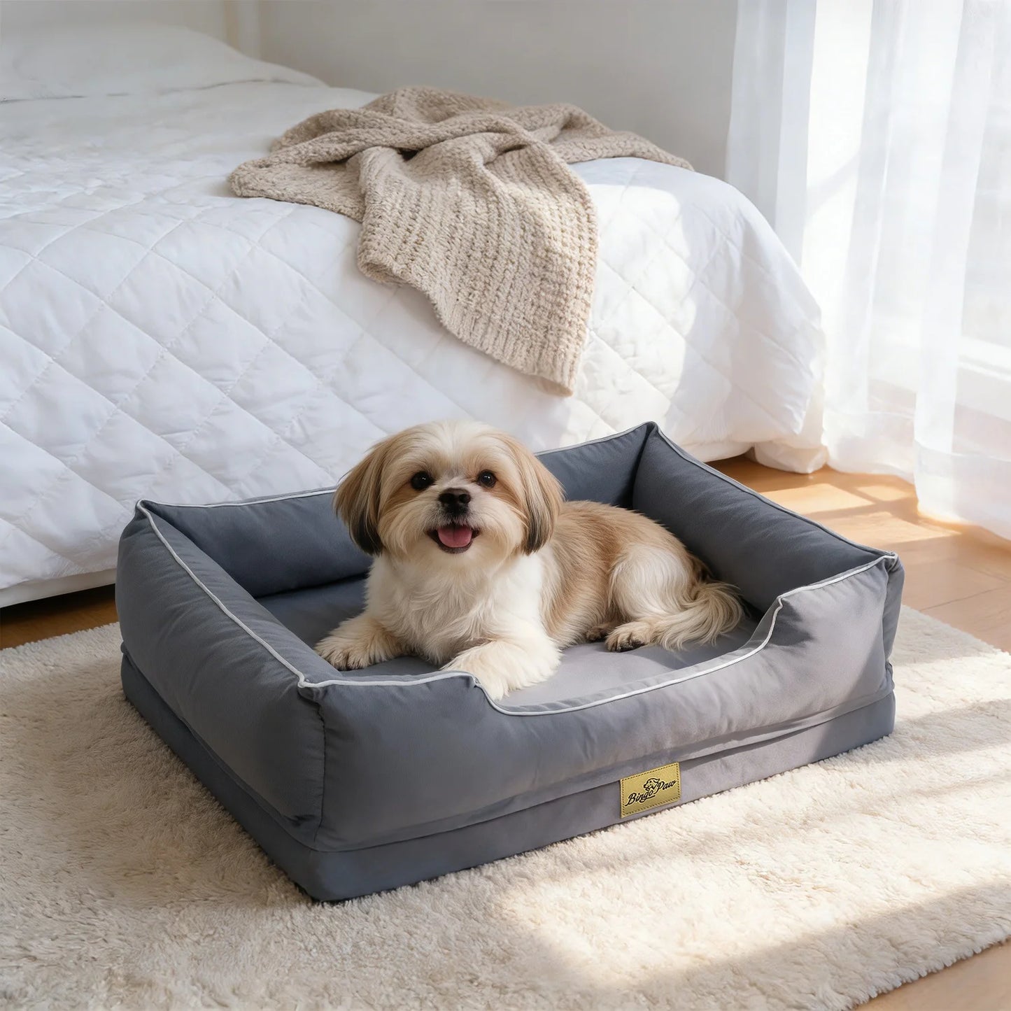 BINGOPAW Orthopedic Dog Bed With Waterproof Lining And Removable Cover