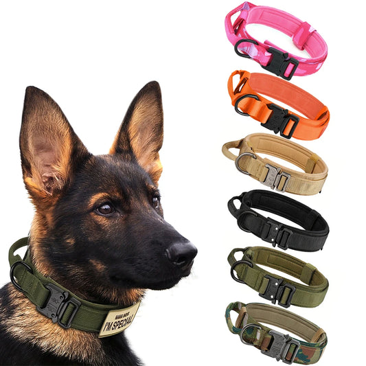 PETRAVEL CN Adjustable Tactical Dog Collar and Leash Set