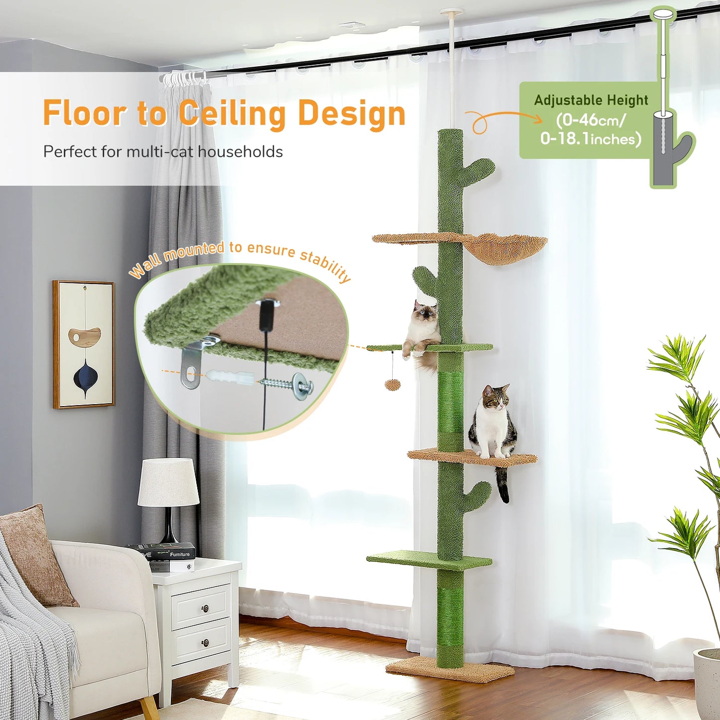 PAWZ Road Cat Tree Five Tier Tall Climbing Cat Tower