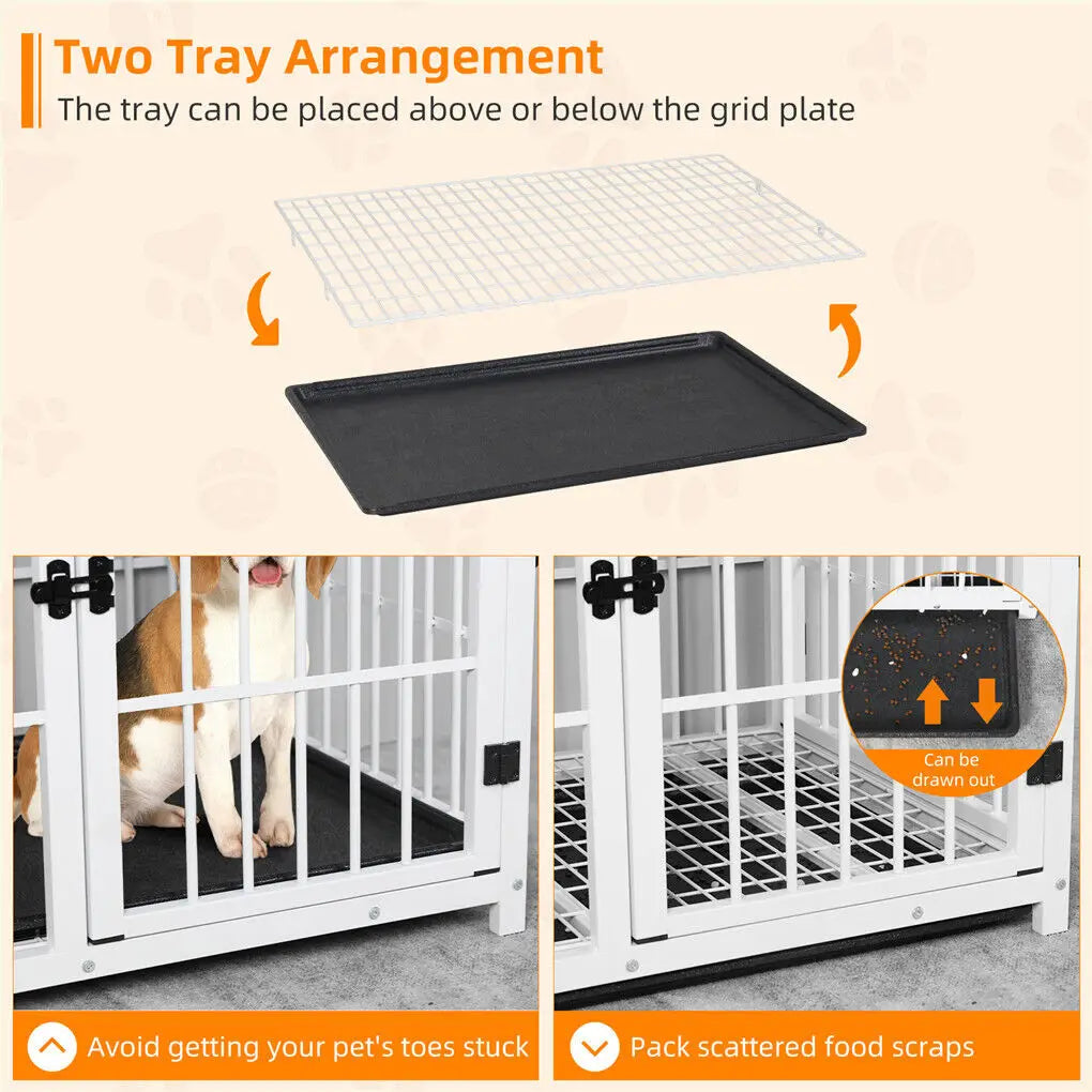 BINGOPAW Heavy Duty Metal Dog Kennel Cage With Three Doors