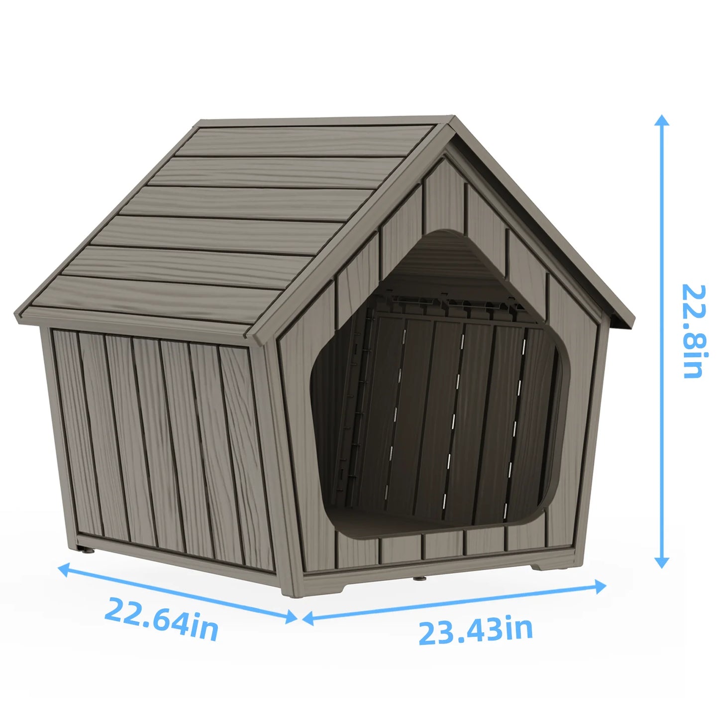 Gable Roof Plastic Outdoor Dog Shelter With Ventilation And Drainage