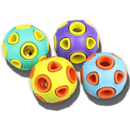 Dog Balls With Sound 4 Pack Rubber Bouncy Chew Toys For Small Dogs