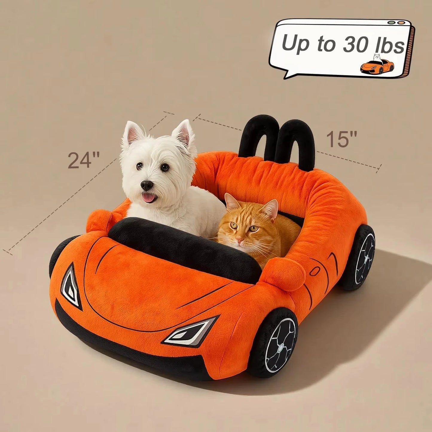 CWV Supercar Designed Coral Fleece Cat Bed With Soft Pillow