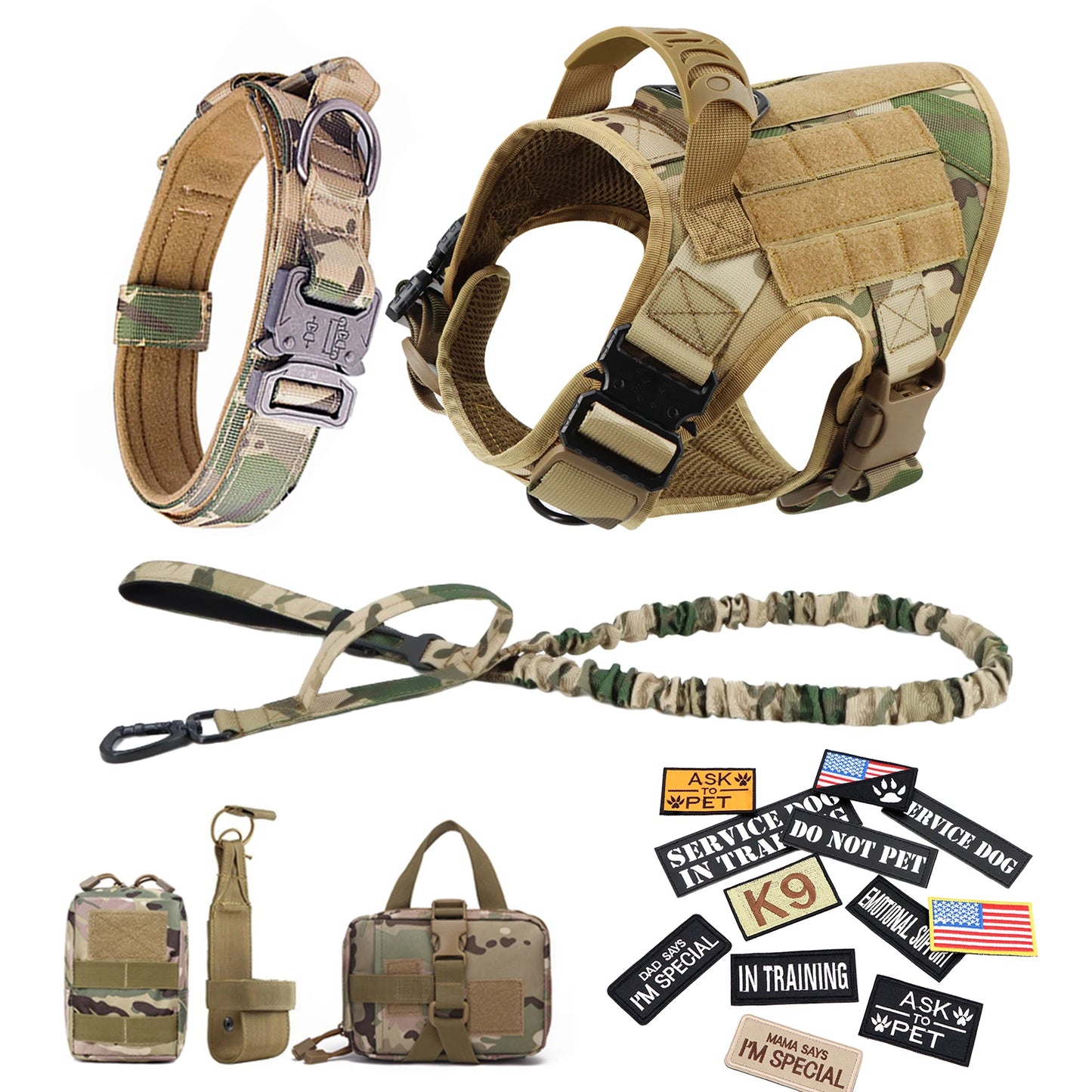 PETRAVEL Military Large Dog Harness Vest Tactical Training Gear